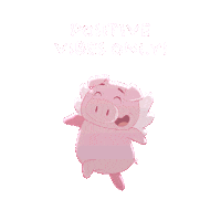 Happy Flying Pig Sticker by PositivelyPigasus