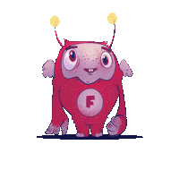 FactsConvention pink jump monster fantasy Sticker