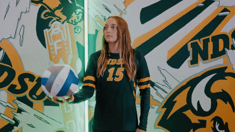 Volleyball Bison GIF by NDSU Athletics