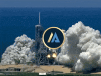 To The Moon Rocket GIF by Apertum Blockchain