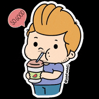 Liophuki art cartoon coffee drink GIF