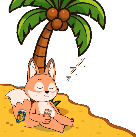 Beach Day Yawn Sticker by Raposa Coffee