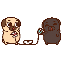 Talking Call Me Sticker by Puglie Pug