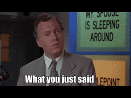 Movie gif. Jim Downey as the principal in Billy Madison looks astonished as he says, "What you just said is one of the most insanely idiotic things I've ever heard. At no point in your rambling, incoherent response were you even close to anything that could be considered a rational thought. Everyone in this room is now dumber for having listened to it. I award you no points, and may god have mercy on your soul."