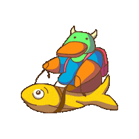 Walking Fish Spinning Sticker