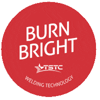 Button Burn Sticker by Texas State Technical College