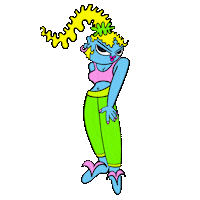 Pink Cartoon Sticker