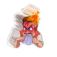 vokigames halloween angry fire pumpkin Sticker