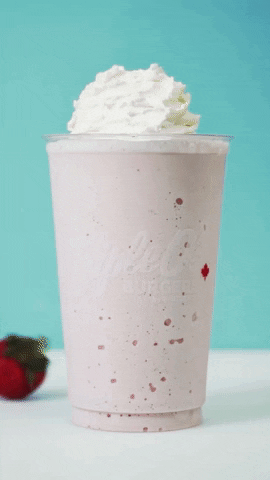 TripleOs shake milkshake whipped cream strawberry shake GIF