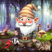 Cute Gnome Taking A Selfie GIF