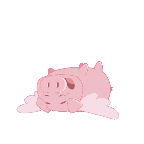Tired Flying Pig Sticker by PositivelyPigasus