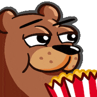 DoomDesign excited eating bear chill Sticker
