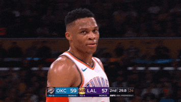 russell westbrook wink GIF by NBA