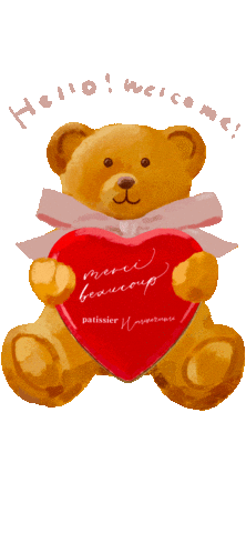 patissierharinezumi giphyupload love hello bear Sticker