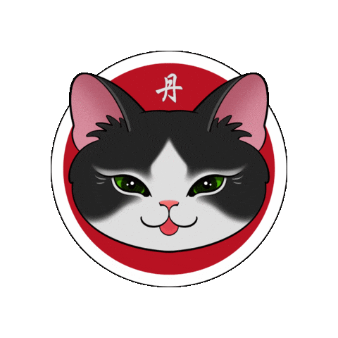 Red Circle Cat Sticker