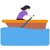 emojivid woman emoji boat rowing Sticker