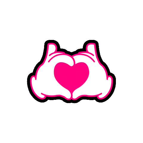 bgnagency love you lovely pink heart hand heart Sticker