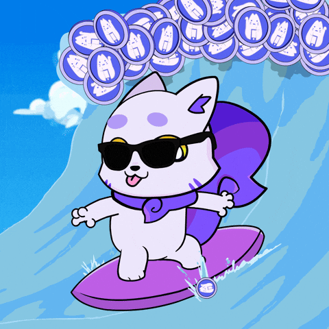 Waves Surfing GIF by Lucky Kat Studios