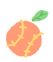 Baseball Orange Sticker