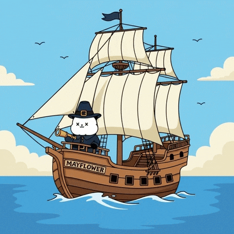 Ocean Waves Thanksgiving GIF by Kanpai Pandas