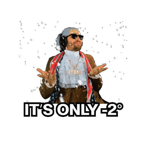 2 Degrees Snowing Sticker