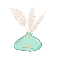 Pampas Grass Boho Sticker by Lauren Fox