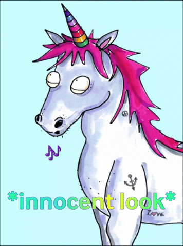 Unicorn Pretending GIF