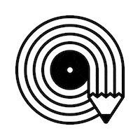 unbuentipo music design vinyl pin Sticker