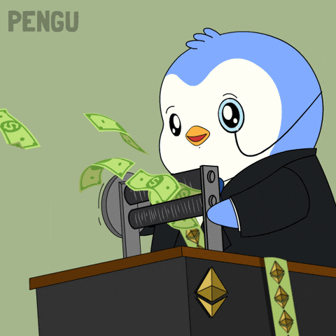 Tom Lee Money GIF by Pudgy Penguins
