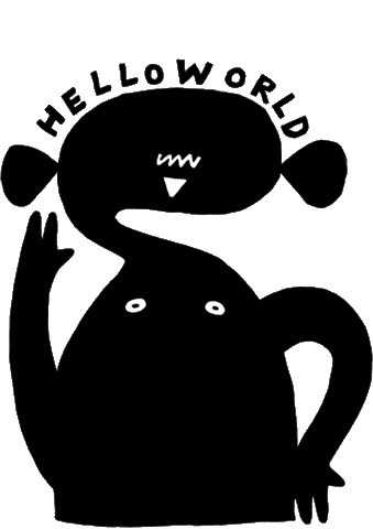 Hello World Art Sticker by Bas Kosters