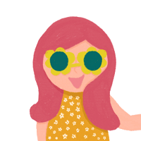 galuhpasha girl good day sunglasses Sticker