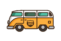 FiftyWestBrew beer volleyball bus van Sticker