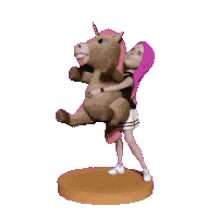 aliatempora unicorn teddy bear pink hair plushie Sticker