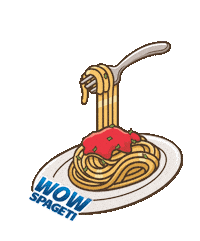 Spaghetti Wow Sticker by mayoraid