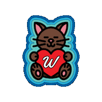 Cat Heart Sticker by Wonderwazek