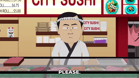 restaurant sushi GIF by South Park 