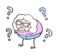 Confused Old Lady Sticker by Nick Ybarra