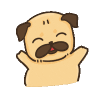 Happy Pug Sticker