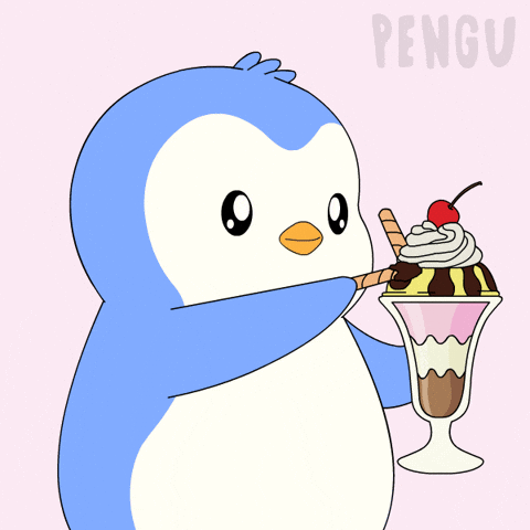Ice Cream Eating GIF by Pudgy Penguins