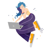 lunadesigncria girl design computer designer Sticker