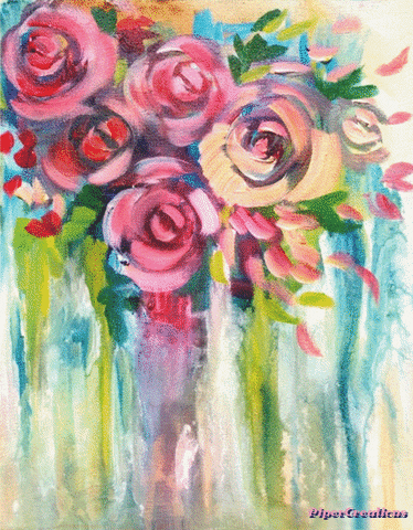 Pipercreations Roses Oilpainting Colorful Art Nature GIF