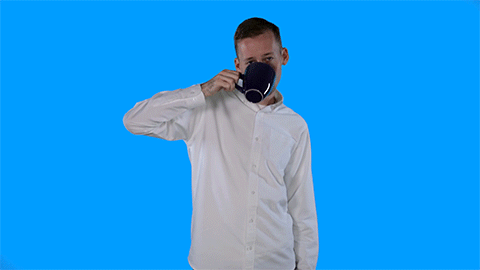 sips tea patrick benson GIF