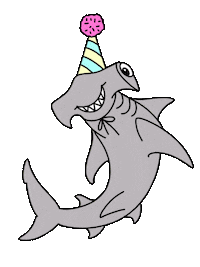Haleys36 party happy birthday ocean shark Sticker