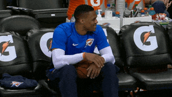 russell westbrook player bench GIF by NBA