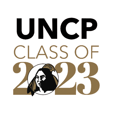 UNCP giphyupload black gold graduation Sticker
