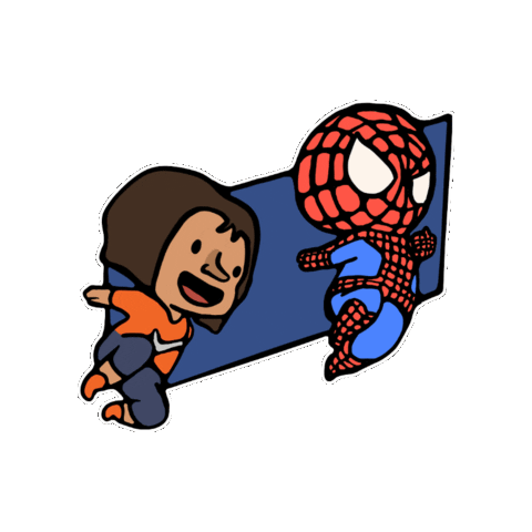 loreberroc giphygifmaker illustration nerd spiderman Sticker