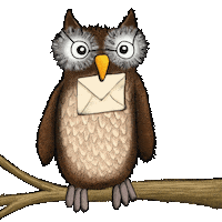 ein_himmelskind post owl letter mail Sticker