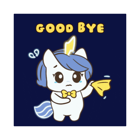 Feeling Blue Good Bye Sticker by Brave Unicorn