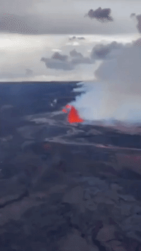 Lava Spews From Northeastern Rift Zone of Mauna Loa Volcano