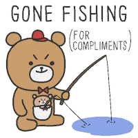 Gone Fishing Bear Sticker by Simian Reflux